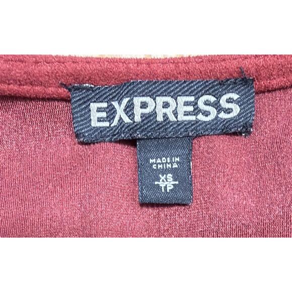 Express Red Faux Suede Fringe Dress Size Extra Small - Picture 5 of 6